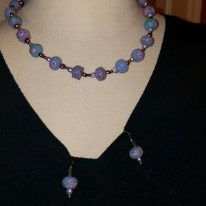 Donna Dressler 3 piece jewelery set, blue